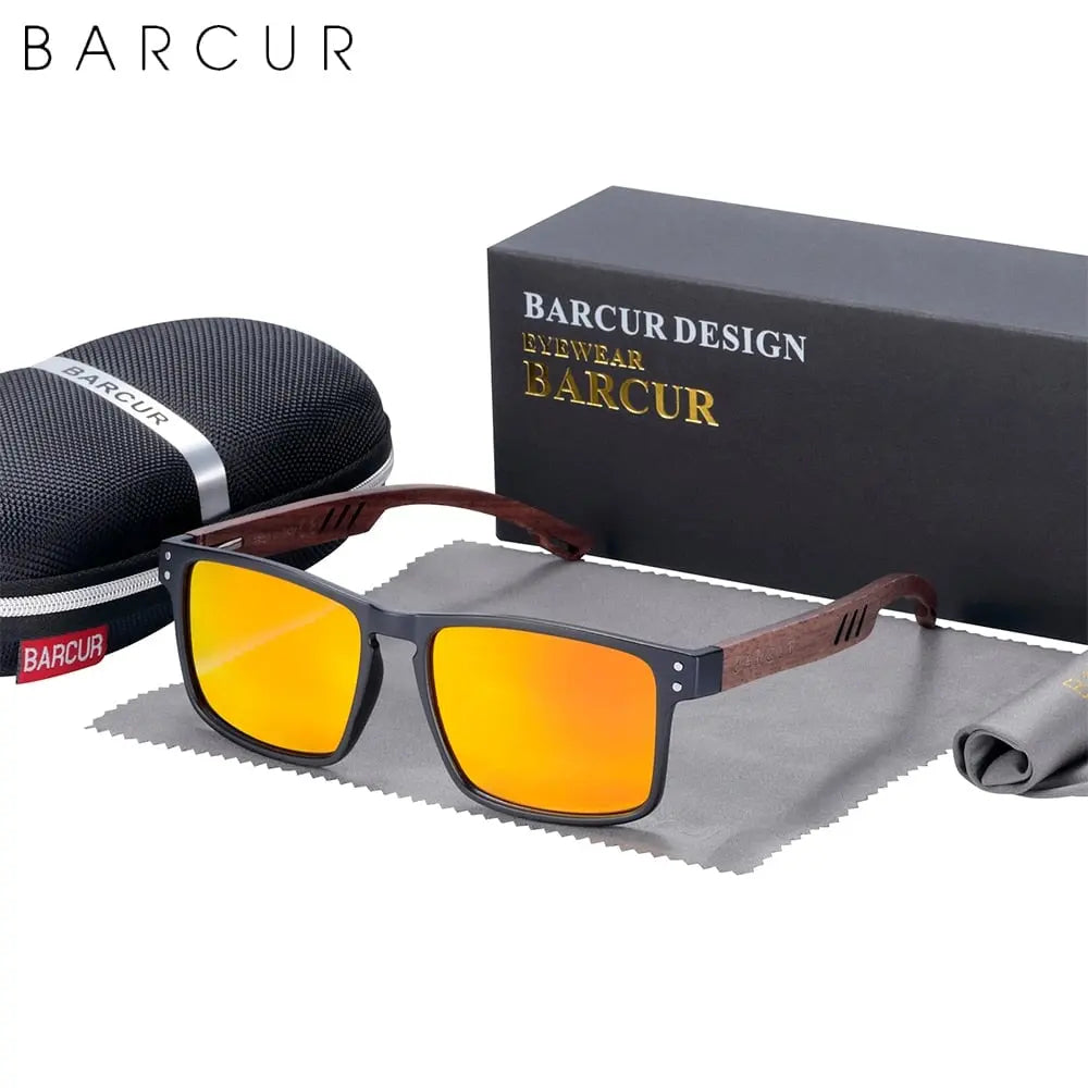 Designer Sonnenbrille Polarisierte Brillen UV400 Walnuss Holz Look Designer Sonnenbrille Polarisierte Brillen UV400 Walnuss Holz Look